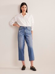 Boden Blue Relaxed Tapered Jeans - Image 3 of 6