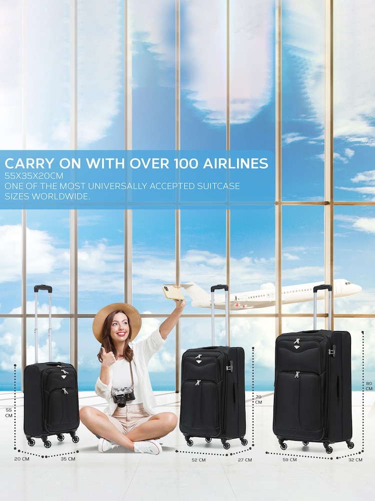 Flight Knight Medium Softcase Lightweight Check-In Suitcase With 4 Wheels - Image 3 of 3