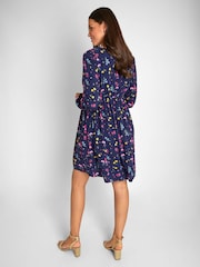 JoJo Maman Bébé Navy Floral Wrap Maternity Dress - Image 2 of 6