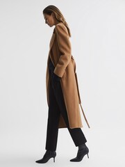 Reiss Black Caley Pointed Kitten Heel Leather Boots - Image 2 of 7