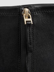 Reiss Black Caley Pointed Kitten Heel Leather Boots - Image 6 of 7
