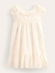 Boden Cream Dip Hem Broderie Dress - Image 2 of 4