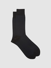 Reiss Black/Navy Mario Stripe Socks - Image 1 of 3