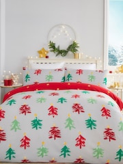Fusion Grey Festive Trees 100% Cotton Duvet Cover and Pillowcase Set - Image 1 of 4