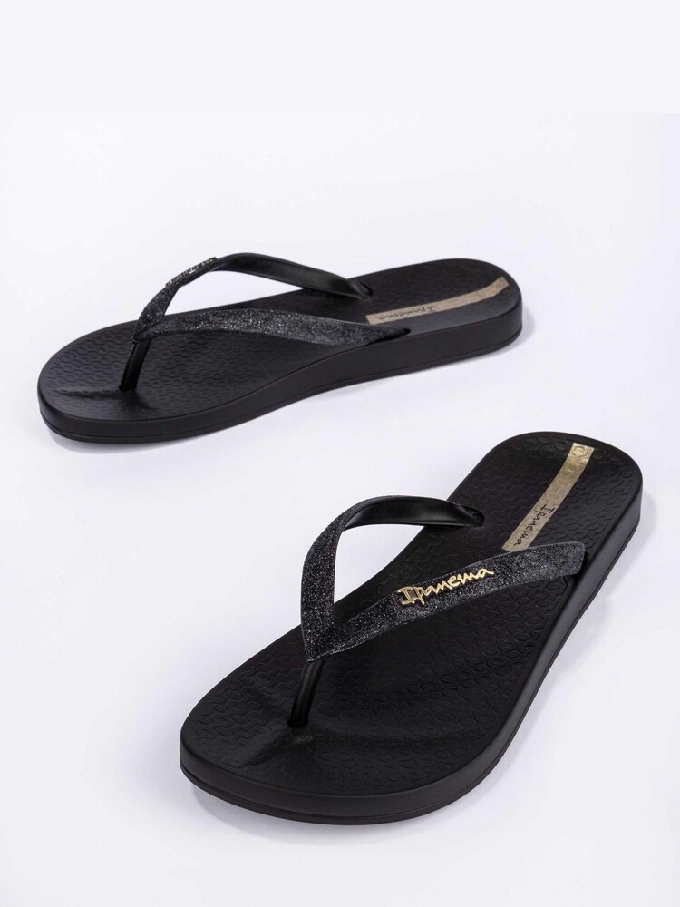 Ipanema Black Shimmering Glitter Flip Flops - Image 2 of 4