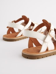 White Leather Woven Sandals - Image 6 of 6