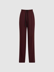 Reiss Burgundy Frazer Wide Leg Side Stripe Trousers - Image 10 of 10