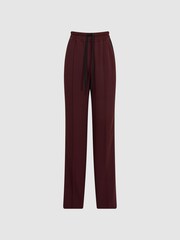 Reiss Burgundy Frazer Wide Leg Side Stripe Trousers - Image 2 of 6