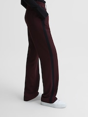Reiss Burgundy Frazer Wide Leg Side Stripe Trousers - Image 6 of 6