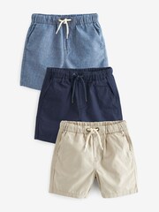 Classic Blues Pull-On Shorts 3 Pack (3mths-7yrs) - Image 1 of 2
