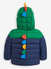 JoJo Maman Bébé Navy Green Dino Puffer Jacket - Image 5 of 7
