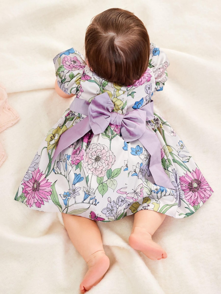 Laura Ashley Multi Floral Newborn Pointon Fields Taffeta Floral Prom Dress - Image 2 of 8