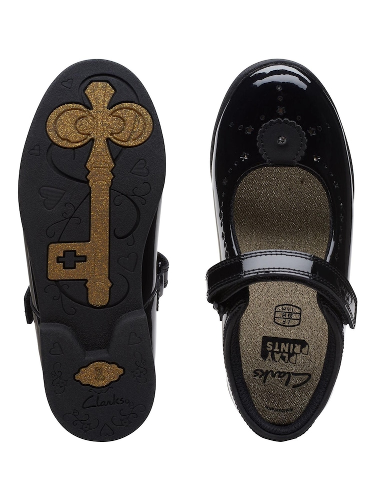 Clarks Black Patent Multi Fit Leather Magic Step Bar Shoes - Image 7 of 7