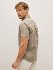 Stone Natural Regular Fit Short Sleeve Oxford Shirt - Image 2 of 6