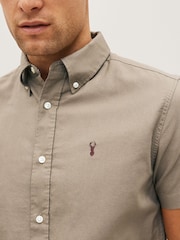 Stone Natural Regular Fit Short Sleeve Oxford Shirt - Image 3 of 6