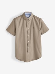 Stone Natural Regular Fit Short Sleeve Oxford Shirt - Image 4 of 6