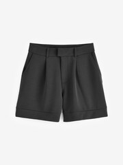Czarny - Party Wear Going Out Jersey High Waist Tailored Shorts - Image 6 of 6