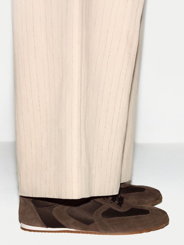 Jigsaw Brown Porto Satin Trainers - Image 1 of 6