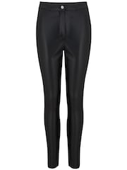 Pour Moi Black Elise Stretch Faux Leather Skinny Trousers - Image 3 of 4