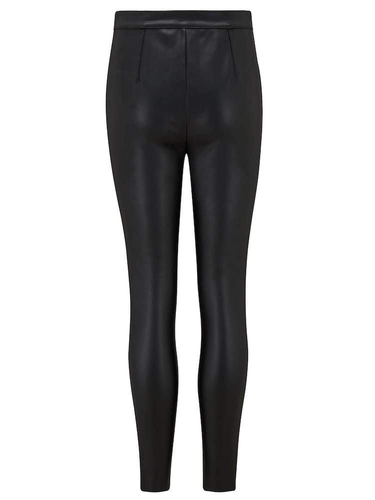 Pour Moi Black Elise Stretch Faux Leather Skinny Trousers - Image 4 of 4