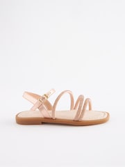 Roségold, Glitzer - Juwelenbesetzte Sandalen - Bild 2 von 5