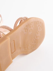 Roségold, Glitzer - Juwelenbesetzte Sandalen - Bild 5 von 5