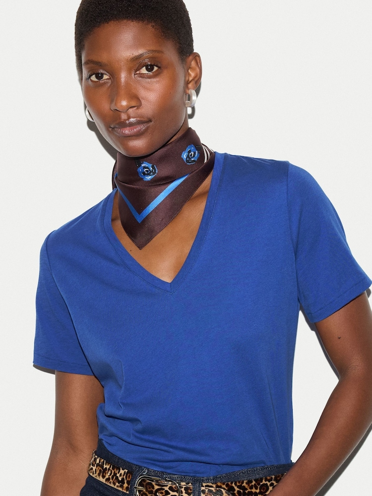 Jigsaw Blue V-Neck T-Shirt - Image 2 of 5