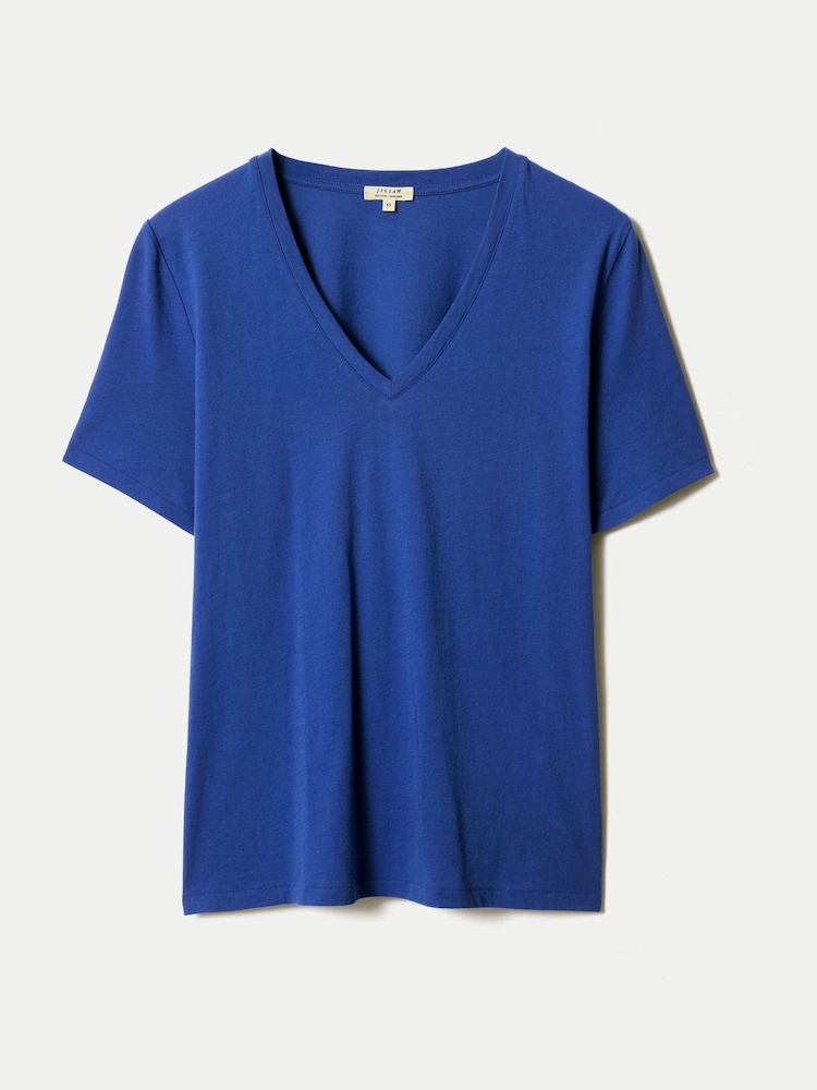 Jigsaw Blue V-Neck T-Shirt - Image 5 of 5