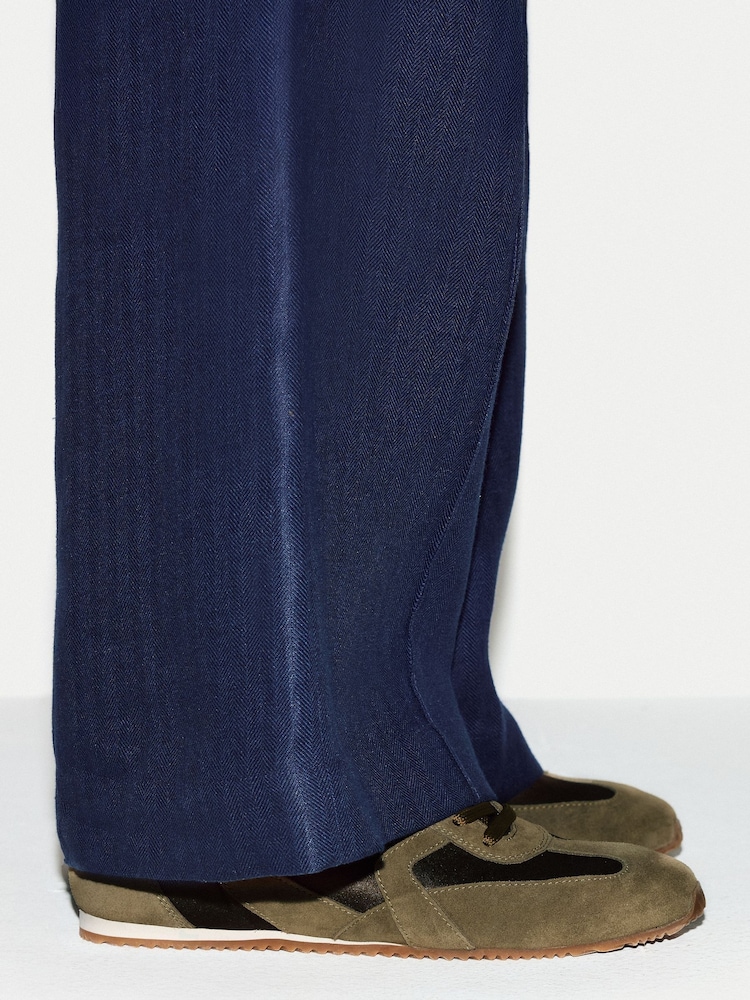Jigsaw Green Porto Satin Trainers - Image 1 of 6 Jigsaw Green Porto Satin Trainers - Image 1 of 6