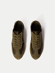 Jigsaw Green Porto Satin Trainers - Image 3 of 6