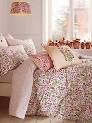 Cath Kidston Cream Paper Pansy 100% Cotton Duvet Cover And Pillowcase Set - Image 1 of 4