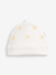 JoJo Maman Bébé Yellow Duck Embroidered Cotton Baby Hat - Image 1 of 2