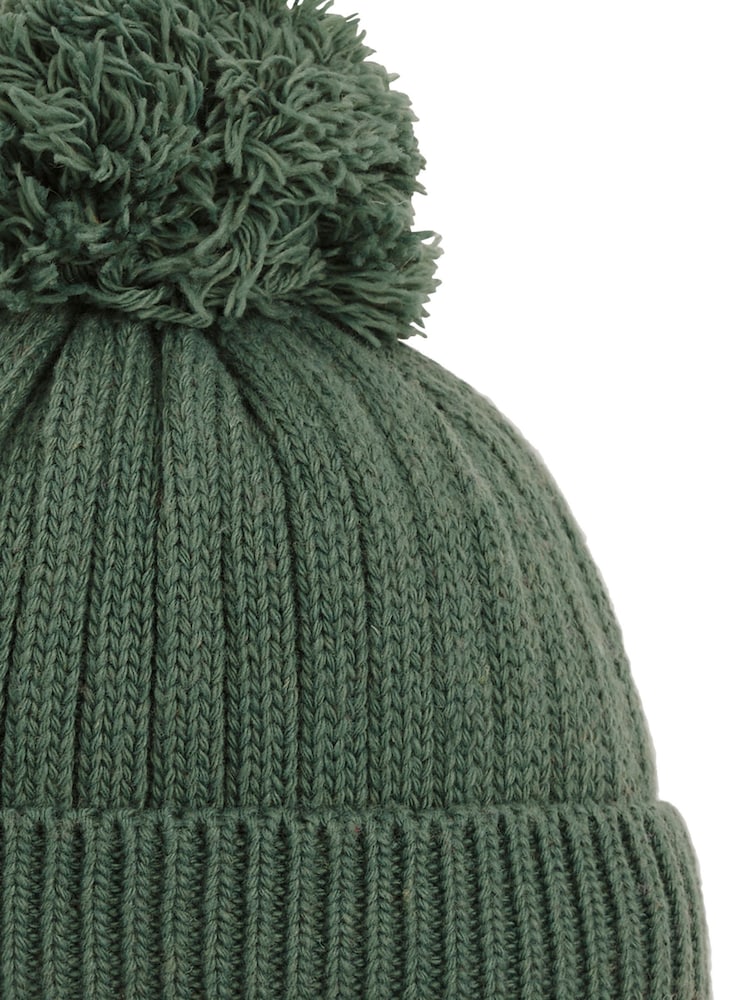 Verde caqui - Gorro de canalé calentito de Jojo Maman Bébé - Imagen 2 de 3