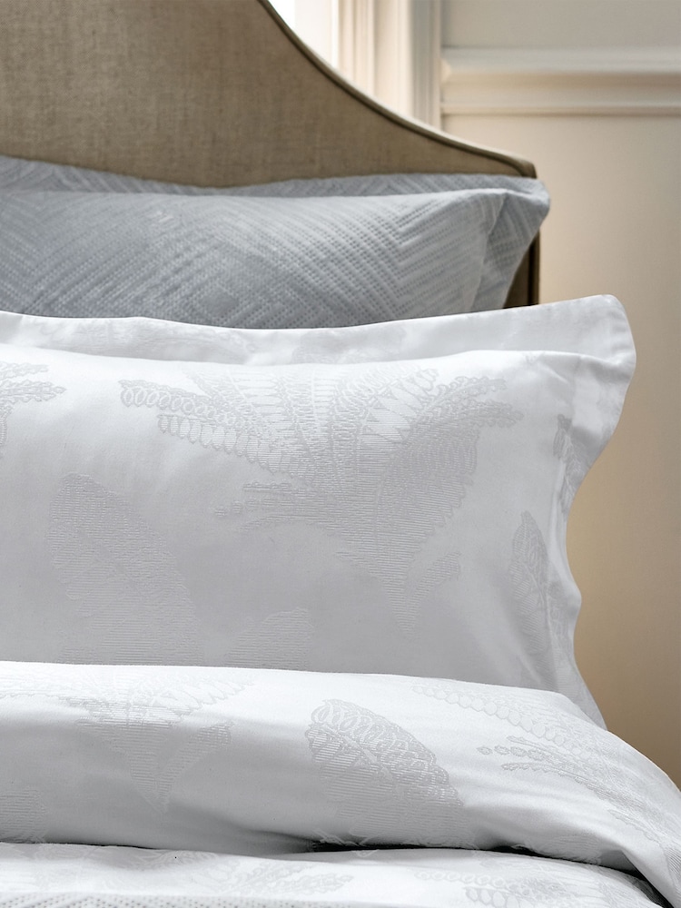 Helena Springfield White Gatsby Jacquard Pillowcase - Image 1 of 4