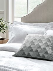 Helena Springfield White Gatsby Jacquard Pillowcase - Image 3 of 4