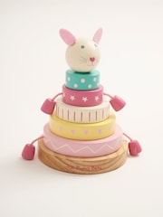 JoJo Maman Bébé Pink Bunny Wooden Stacker - Image 1 of 3