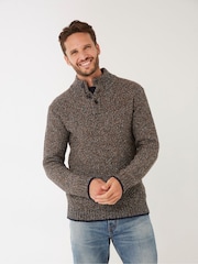 FatFace Green Hove Twist Half Neck Jumper - Image 1 of 4