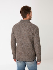 FatFace Green Hove Twist Half Neck Jumper - Image 2 of 4