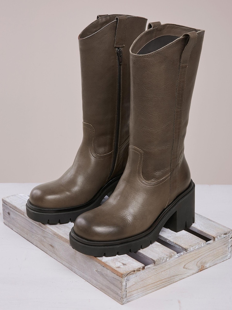 Celtic & Co. Block Heel Brown Boots - Image 7 of 7