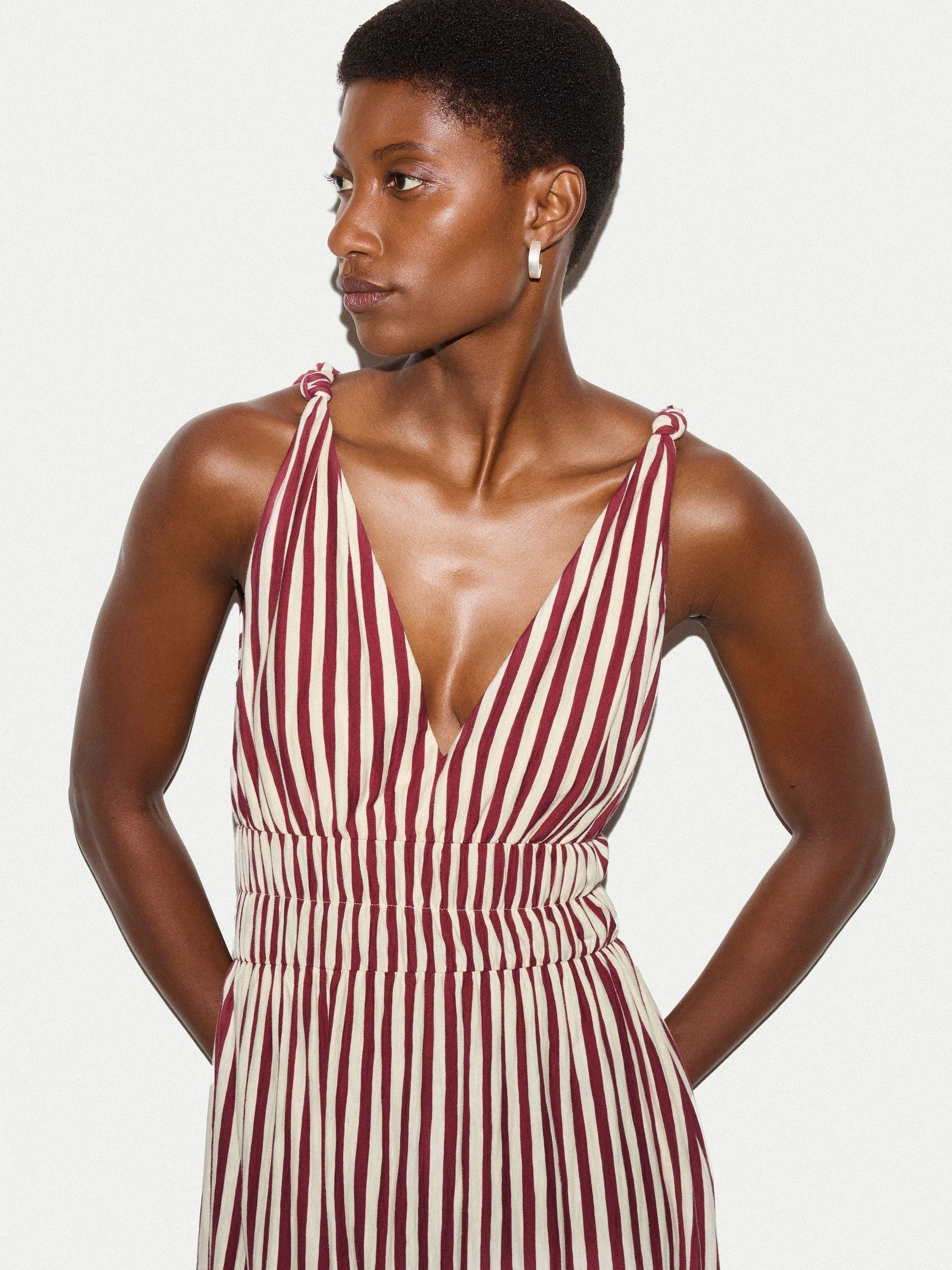 Buy Jigsaw Purple Slub Stripe Sundress from the Next UK online shop