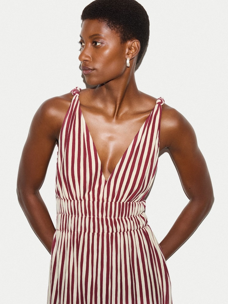 Jigsaw Purple Slub Stripe Sundress - Image 2 of 6