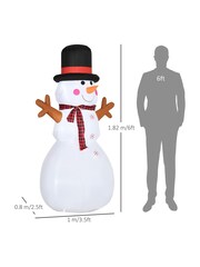 Homcom Multi Outdoor 6ft Inflatable Snowman Decoration - Image 5 of 5