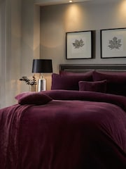 Soiree Burgundy Red Natasha Faux Fur Duvet Cover and Pillowcase Set - Image 2 of 4