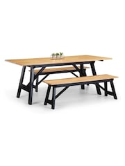 Julian Bowen Black Hockley 6 Seater Dining Set - Image 2 of 4