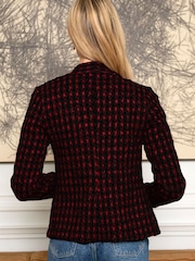 Hot Squash Red Textured Office Blazer - 3суретінің 2 суреті