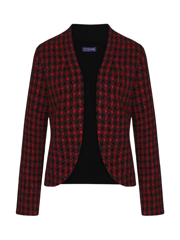Hot Squash Red Textured Office Blazer - 3суретінің 3 суреті