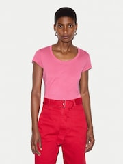 Jigsaw Pink Supima Cotton Scoop Neck T-Shirt - Image 1 of 5