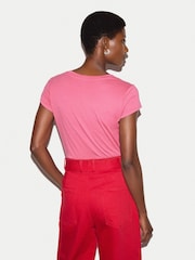 Jigsaw Pink Supima Cotton Scoop Neck T-Shirt - Image 4 of 5