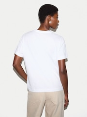 Jigsaw White Broken Poppy Print T-Shirt - Image 4 of 5