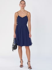 Religion Blue Jewell Midi Maxi Dress with Spaghetti Straps and Full Skirt - Image 1 of 6